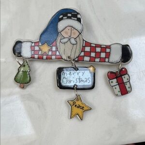 Santa Christmas pin/ brooch.